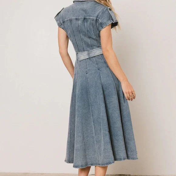 Walter Denim Midi Dress button down - Picture 2 of 8